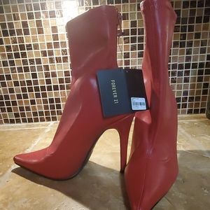 Forever 21 Red Ankle Boots